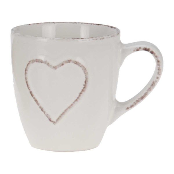 Becher Herz weiß