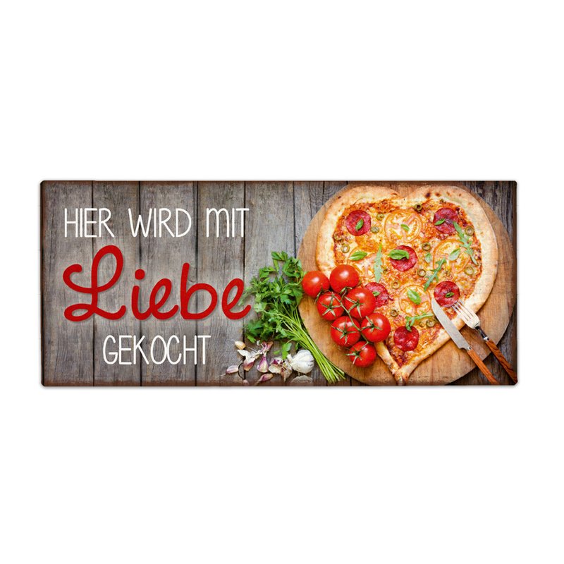 Metallschild Vintage La Vida Hier wird mit Liebe gekocht