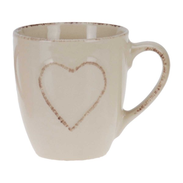 Becher Herz beige