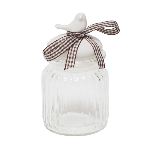 Bonboniere Glas mit Vogel
