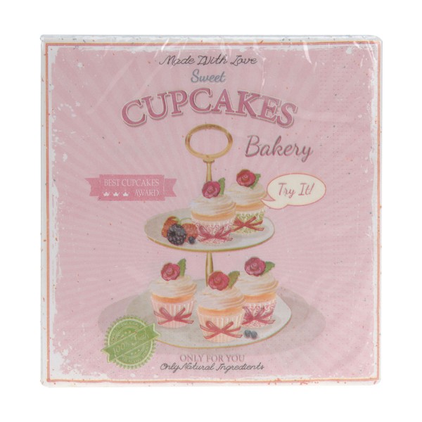 Servietten Cupcakes Bakery rosa