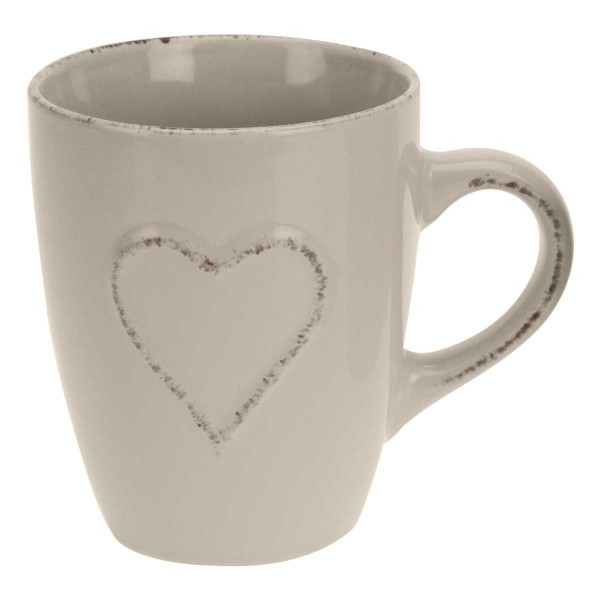 Becher Herz beige
