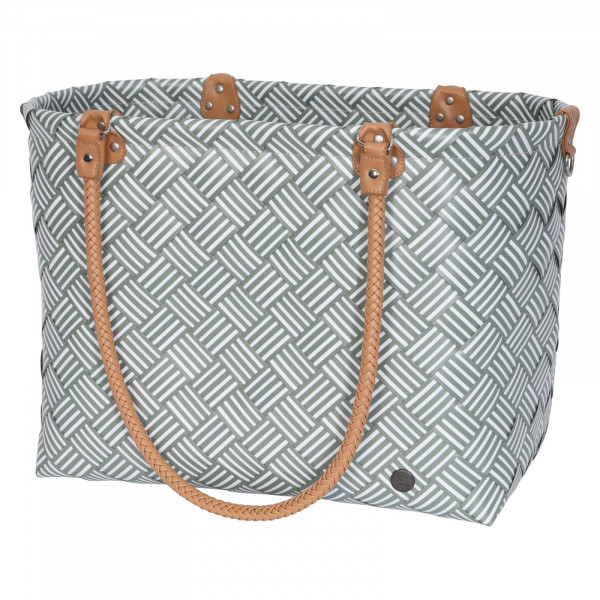 Handed By Shooper Sainte-Maxime Stripes sage green, recycled, handemade