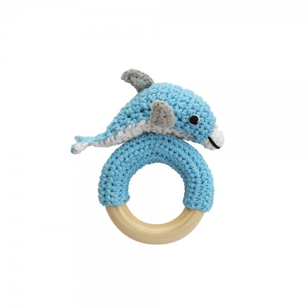 Delfin Rassel blau Sindibaba Handmade